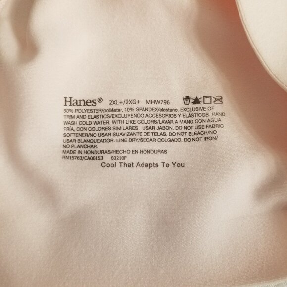 Hanes Signature Smooth Comfort Womens XXL+ 2XL+ D-DDD Peach Wireless Cool Bra - Picture 11 of 11